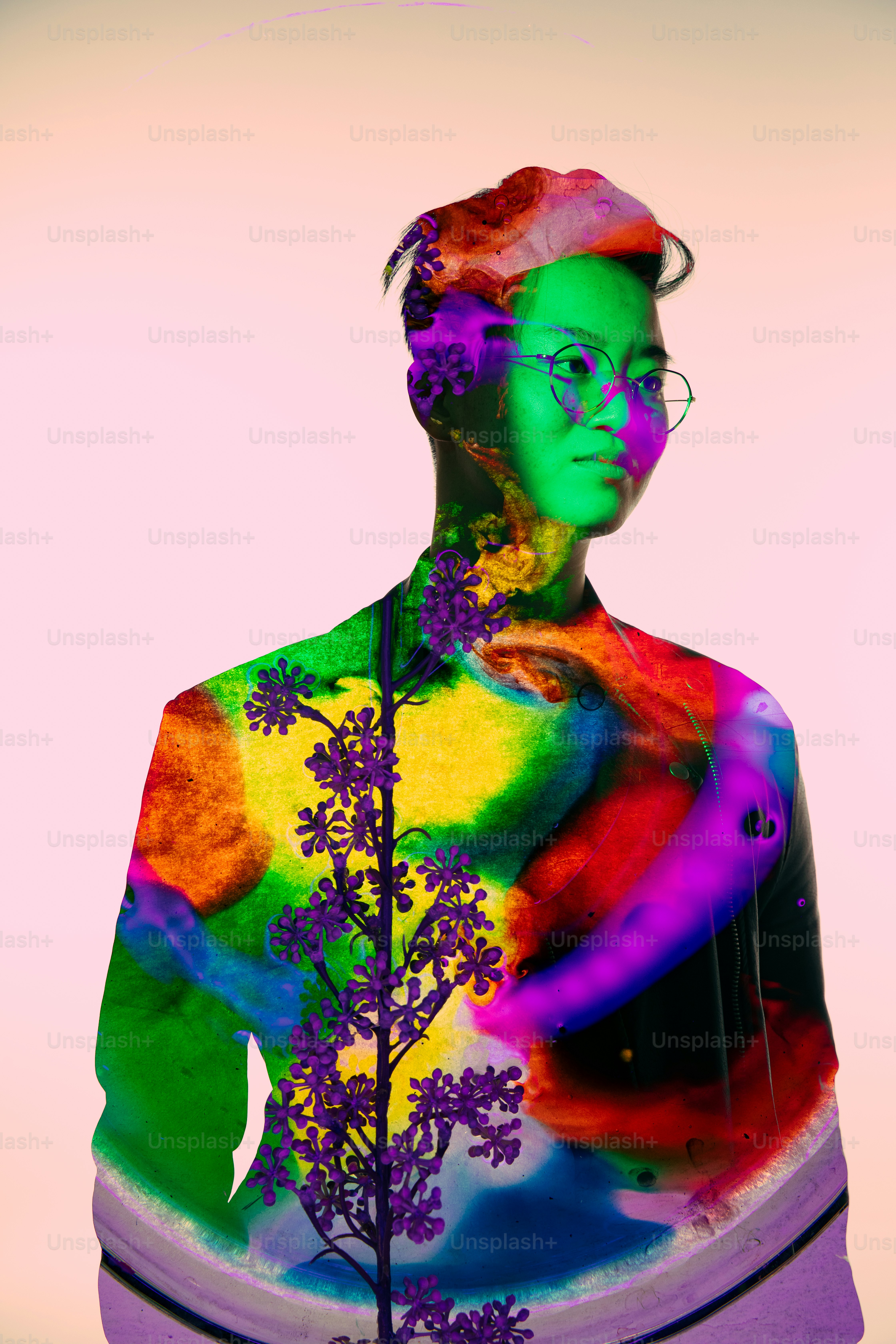 a woman with a flower in her hair