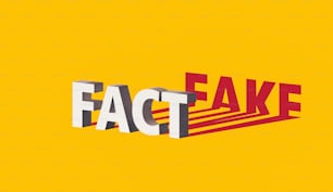 a yellow background with the words fact fake