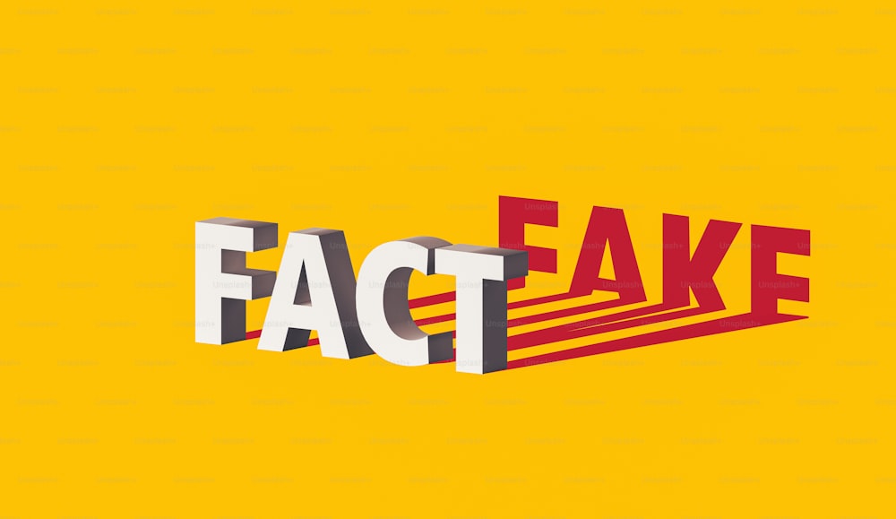 a yellow background with the words fact fake