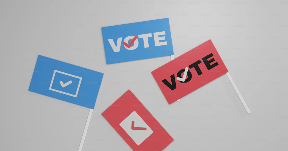 Vote Rust Signs A group of vote signs sitting on top of a table photo – Vote Image on ...