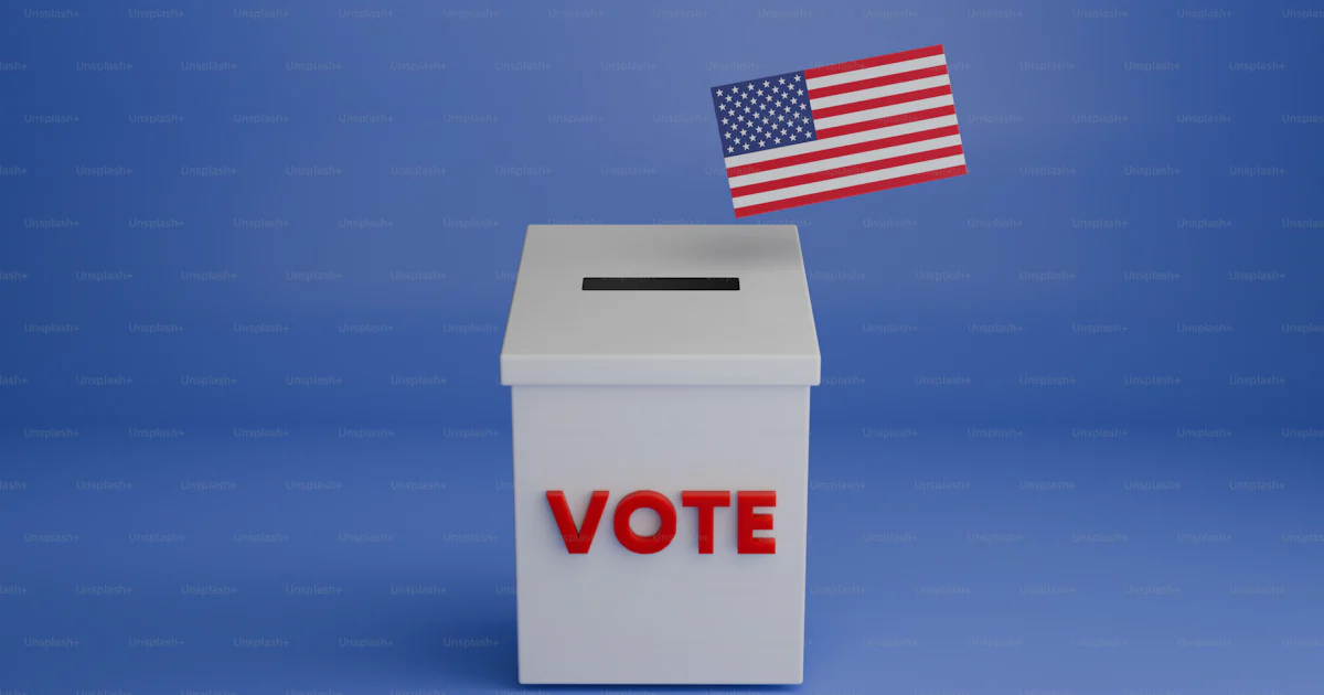 A voting box with an american flag sticking out of it photo – Ballot ...