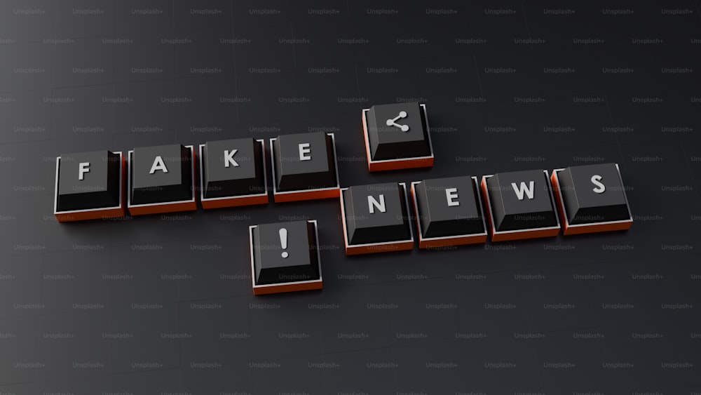 a computer keyboard with fake news written on it