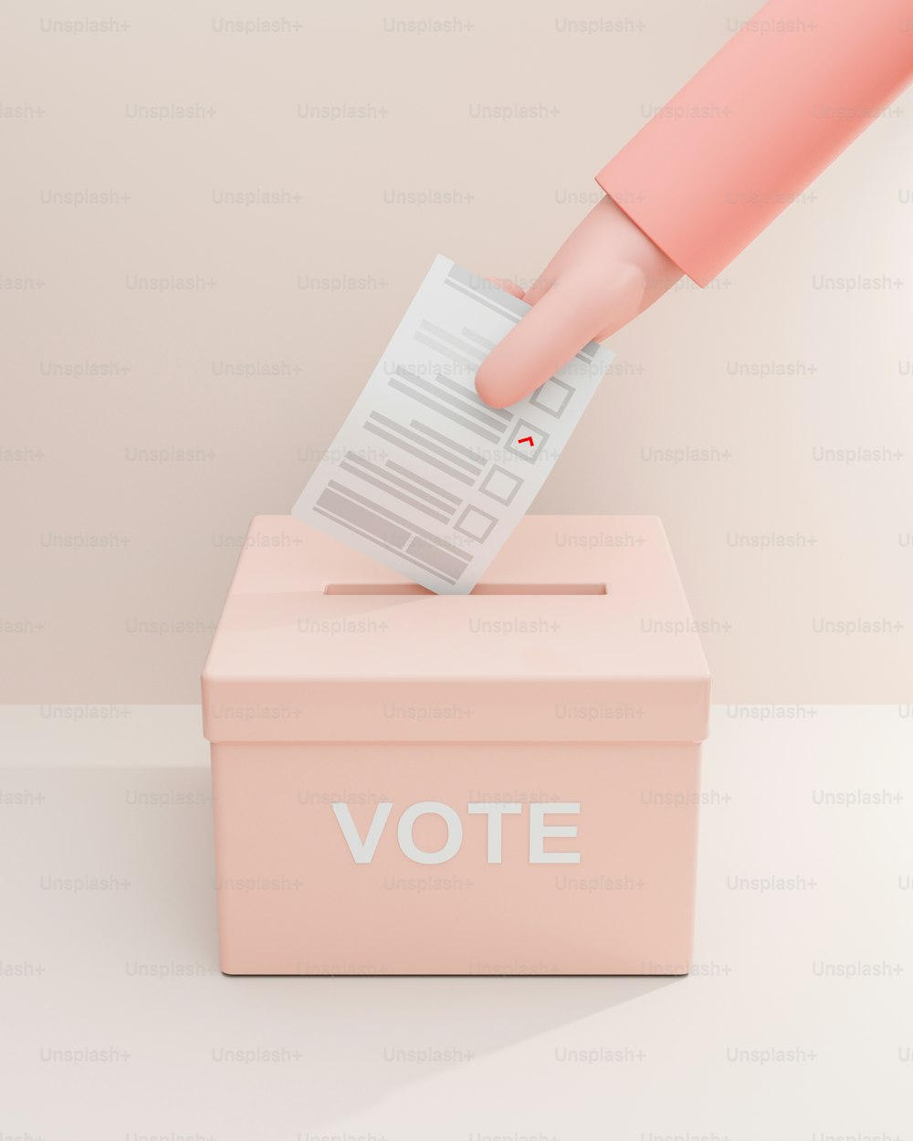 eine Person, die einen Stimmzettel in eine Wahlurne wirft