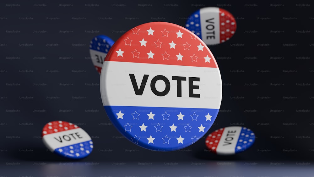 a vote button surrounded by red, white and blue stars
