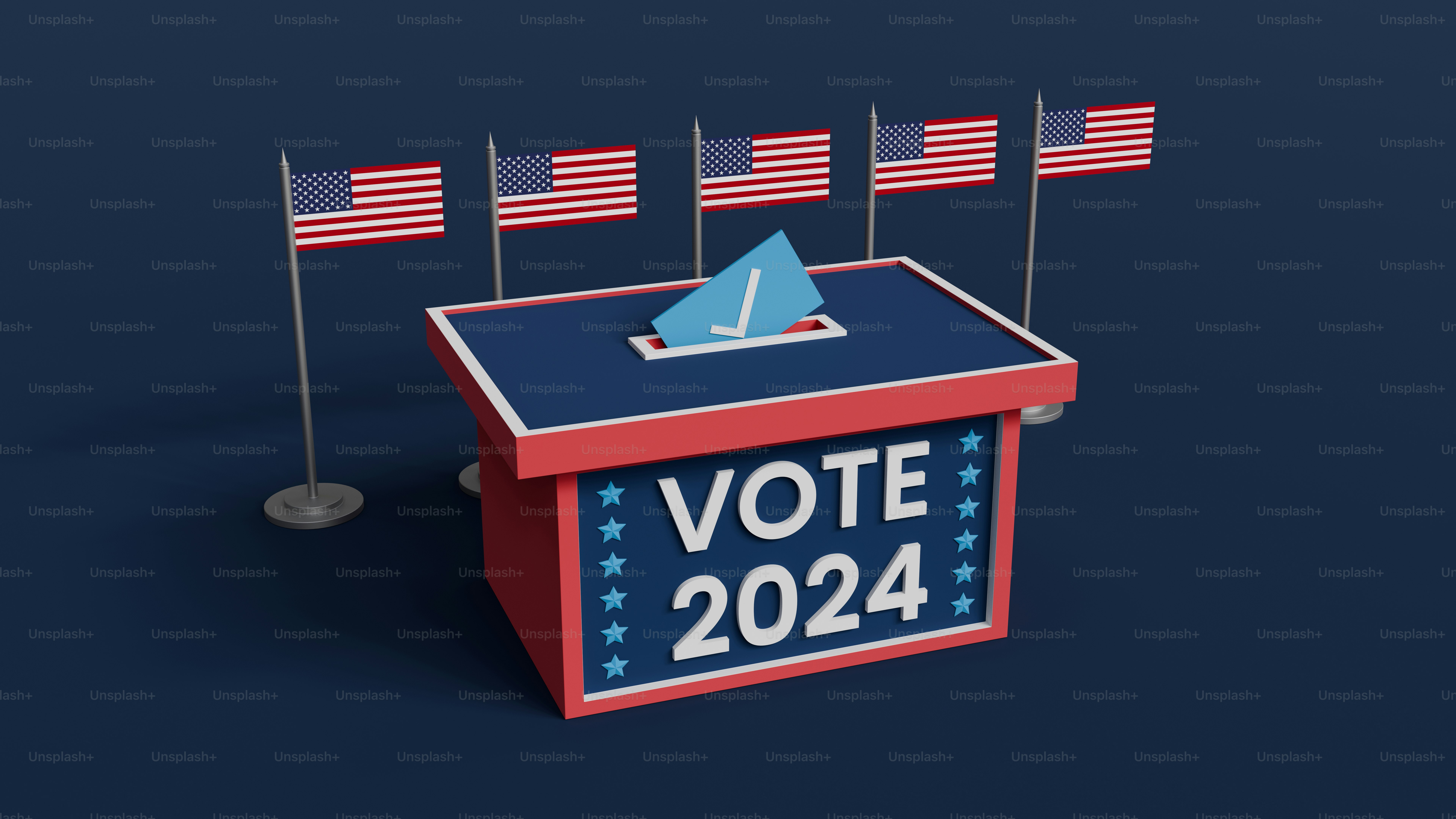 a voting box with a paper boat on top of it