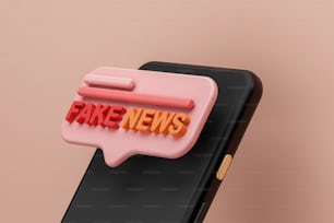 Un messaggio di notizie false sullo schermo di un telefono