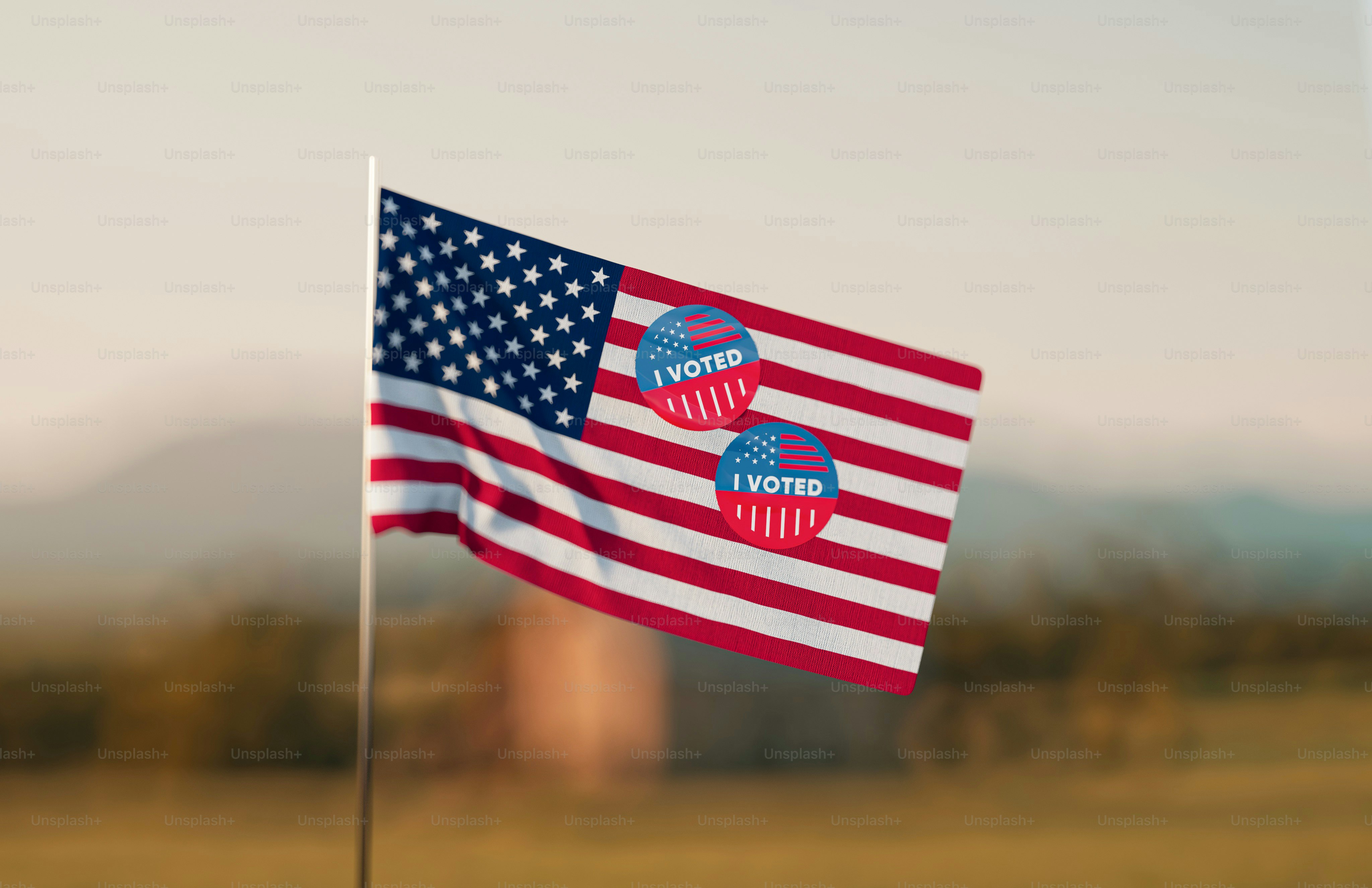 Un drapeau américain avec l’image d’un cupcake dessus