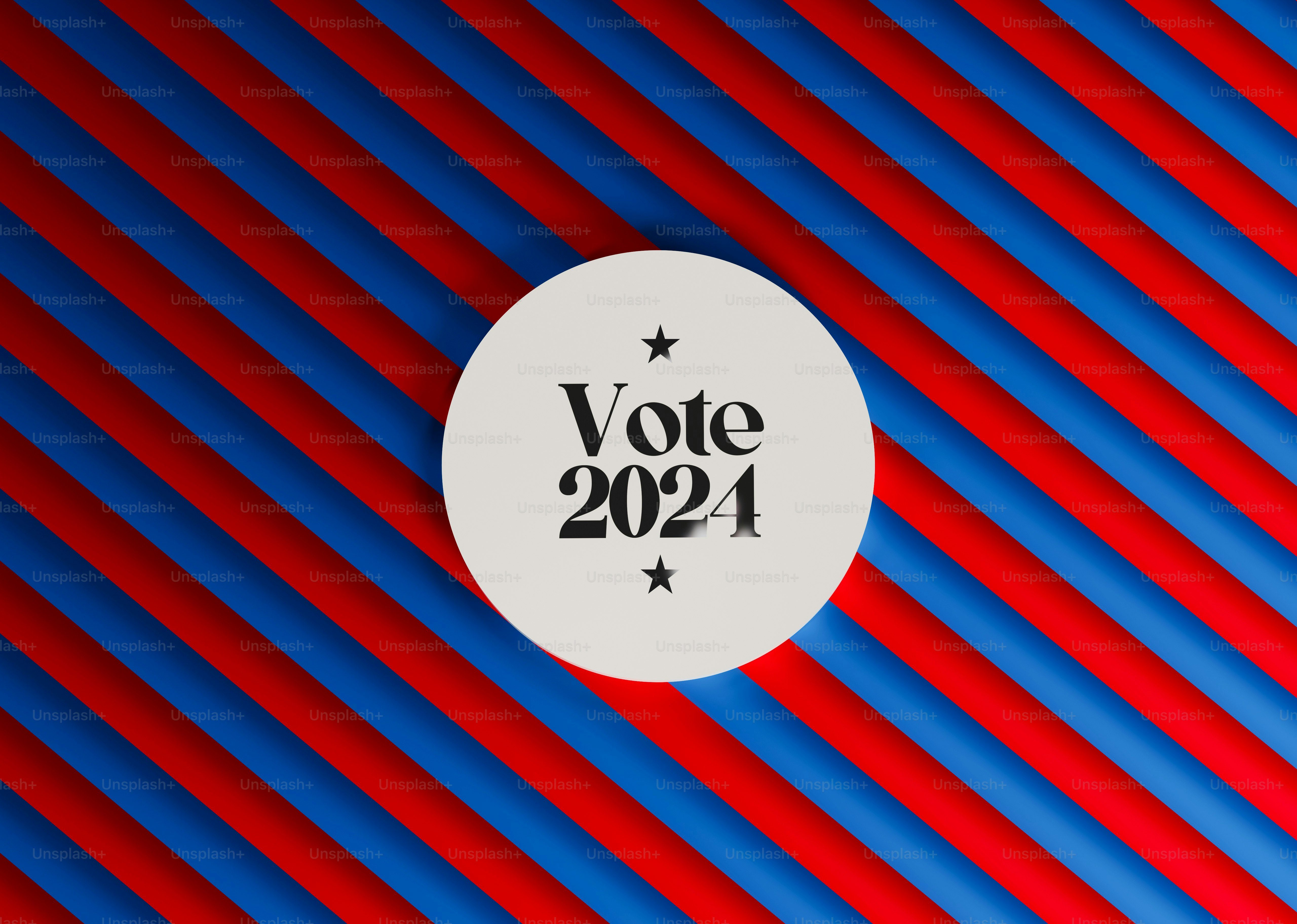 tombol putih yang bertuliskan Vote 2012 dengan latar belakang merah dan biru