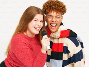 a man and a woman posing for a picture