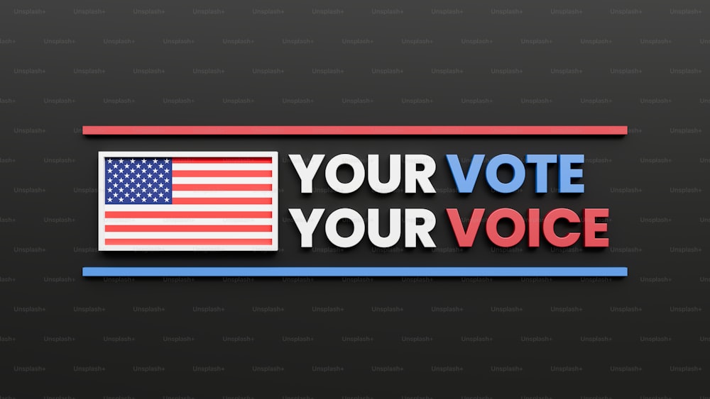un cartello che dice il tuo voto la tua voce