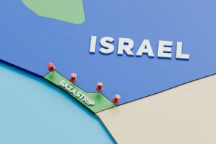 이스라엘 나라의 지도 클로즈업