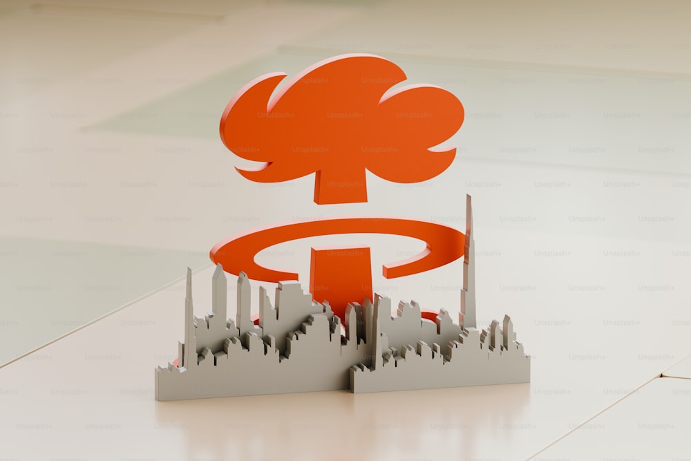 a paper cut out of a city with a chef's hat on top of