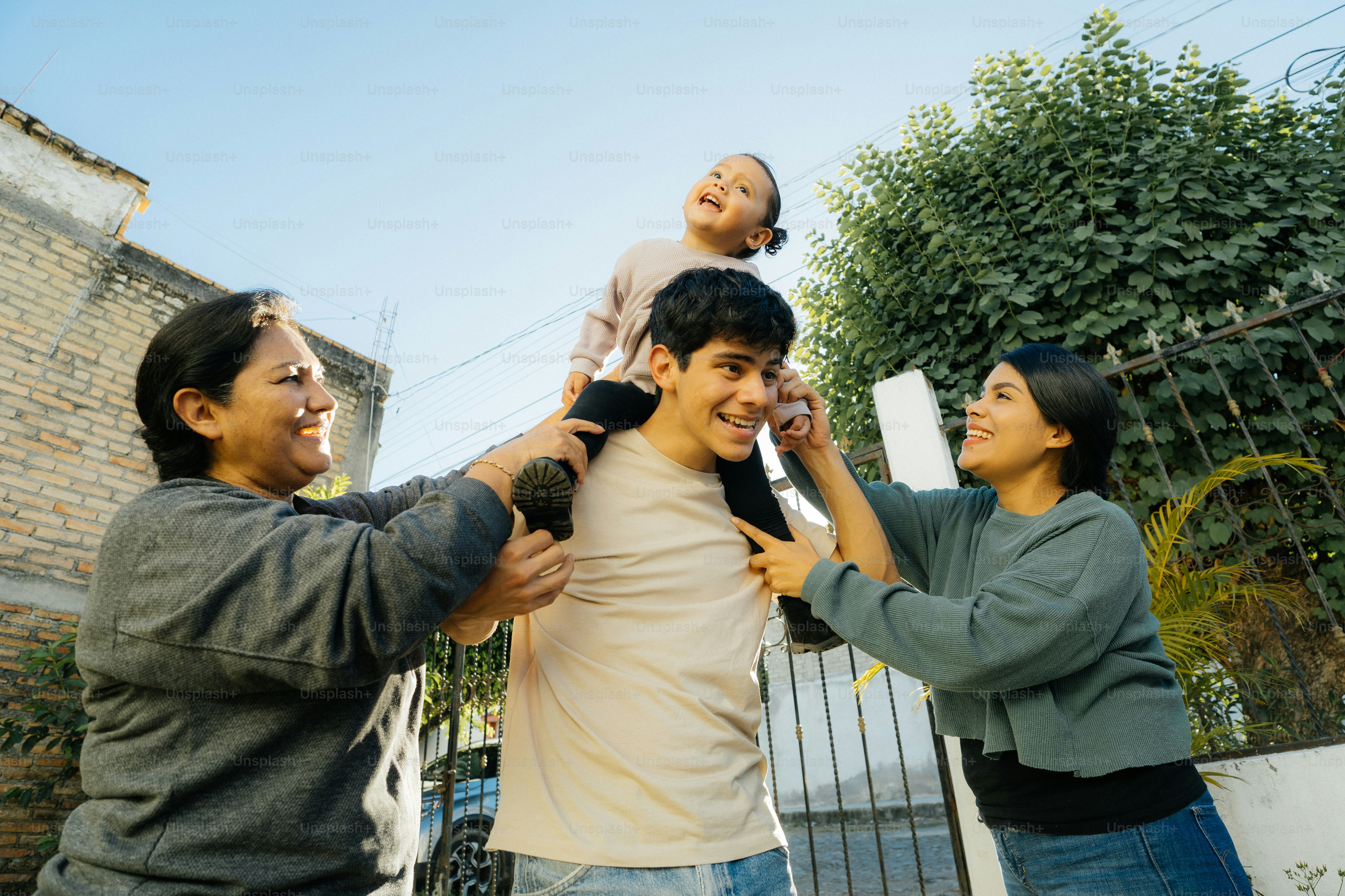 a group of people standing next to each other