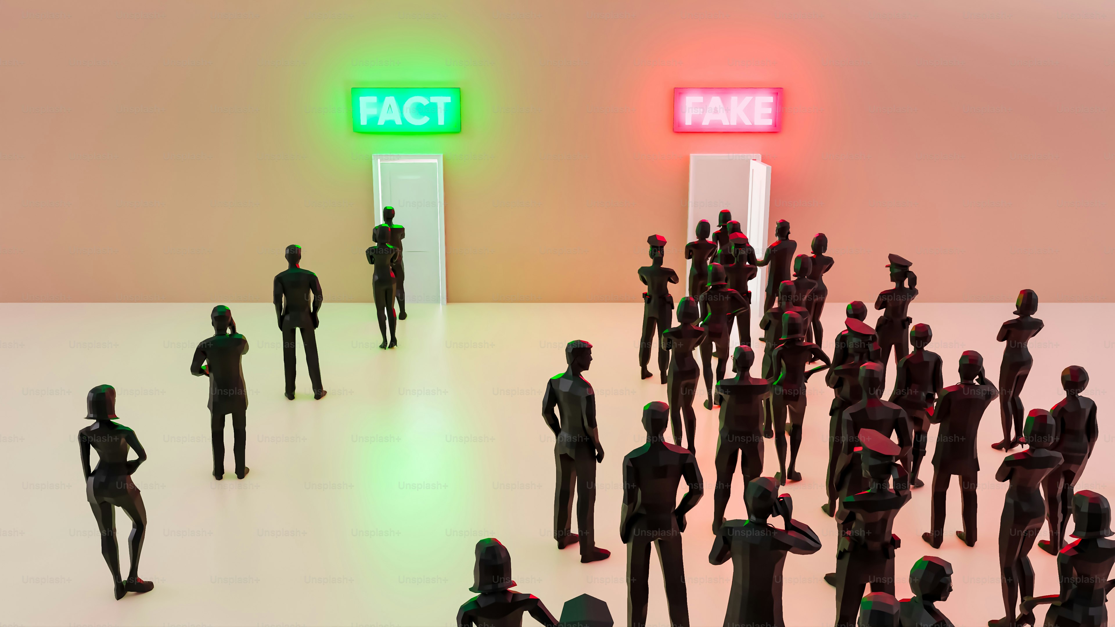a group of people standing in front of a fake toilet
