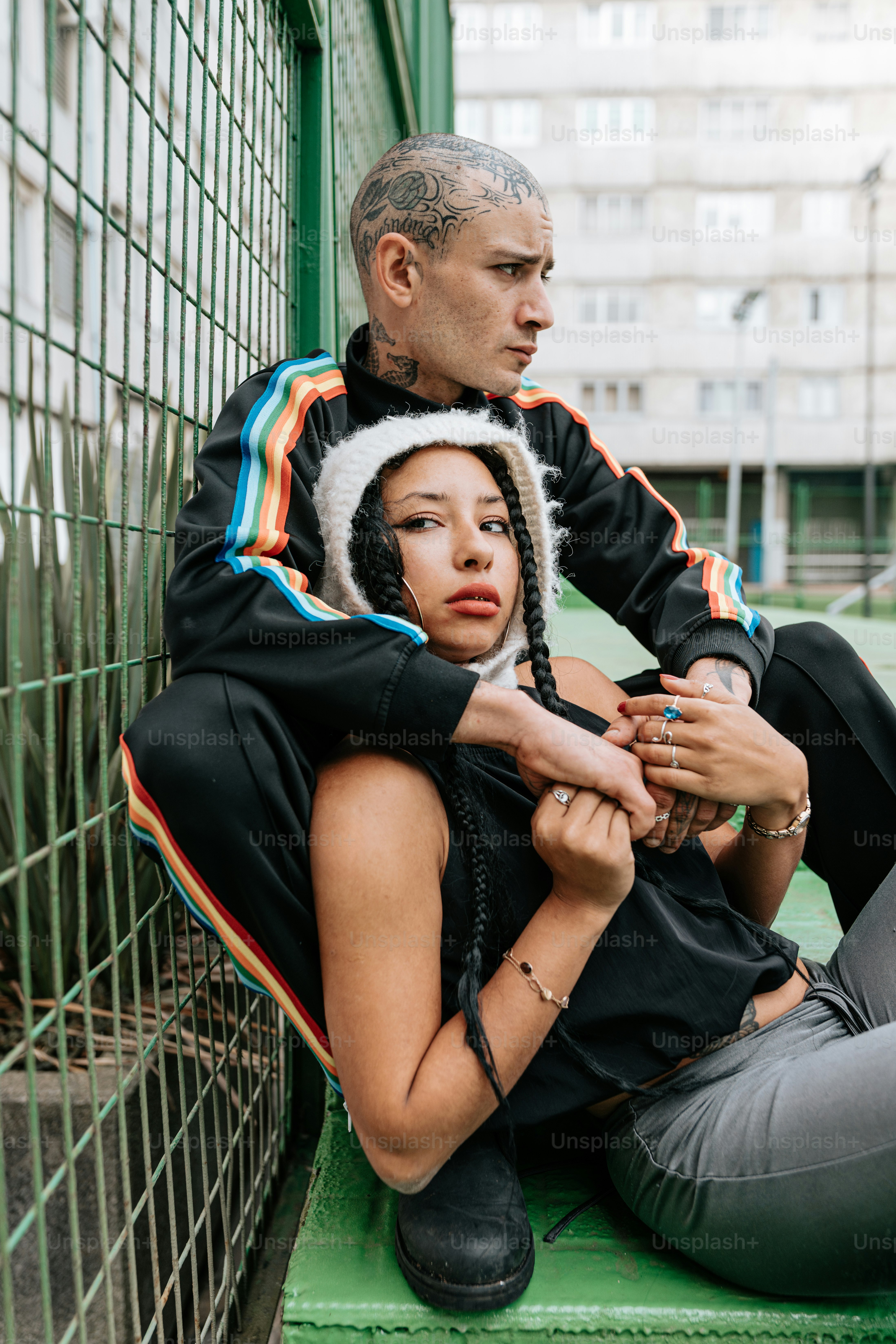 "Men wearing Beatnix Costume Shop festival streetwear inspired outfits at a night music festival