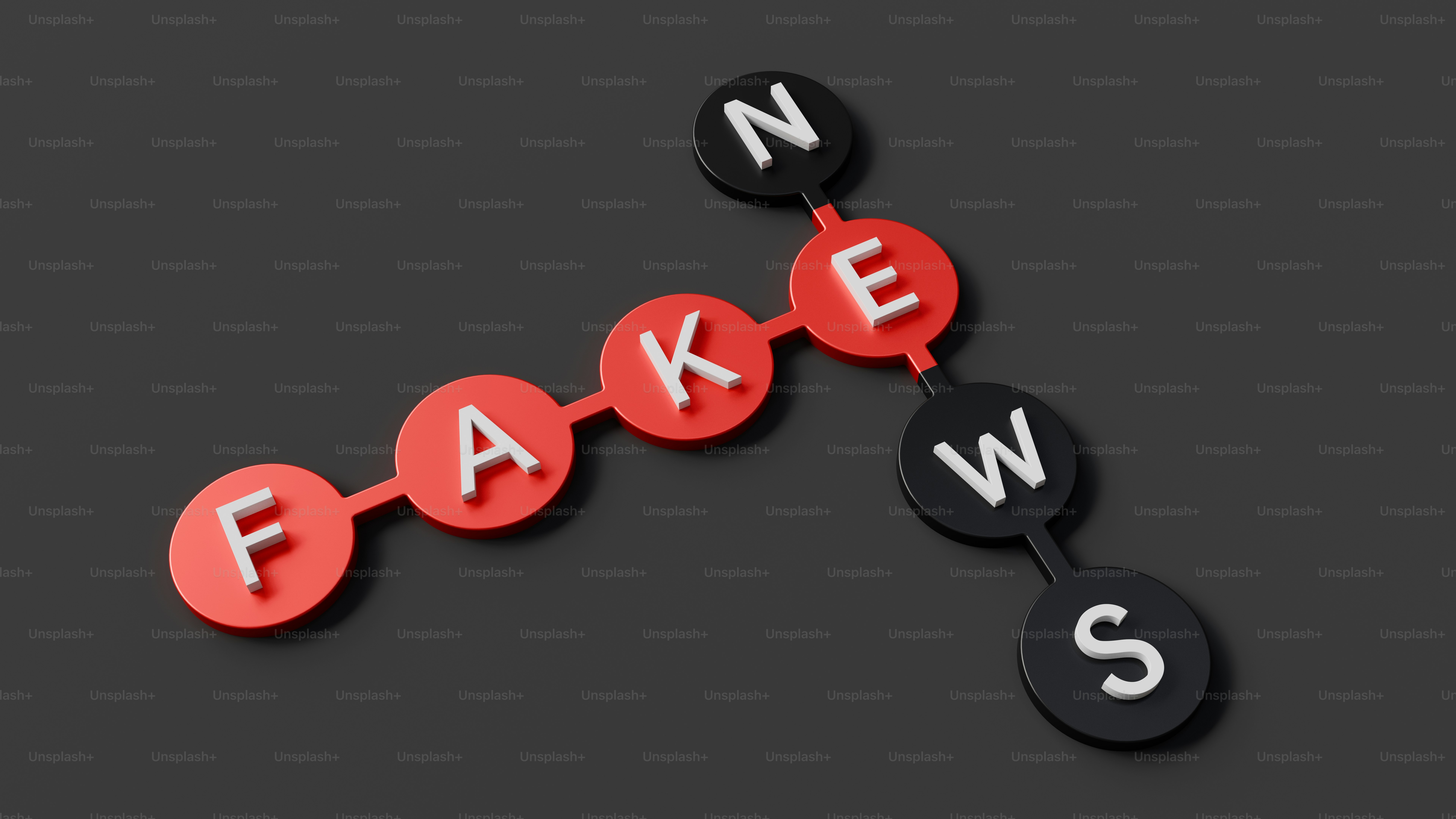A 3d rendered image of 3d text FAKE NEWS.