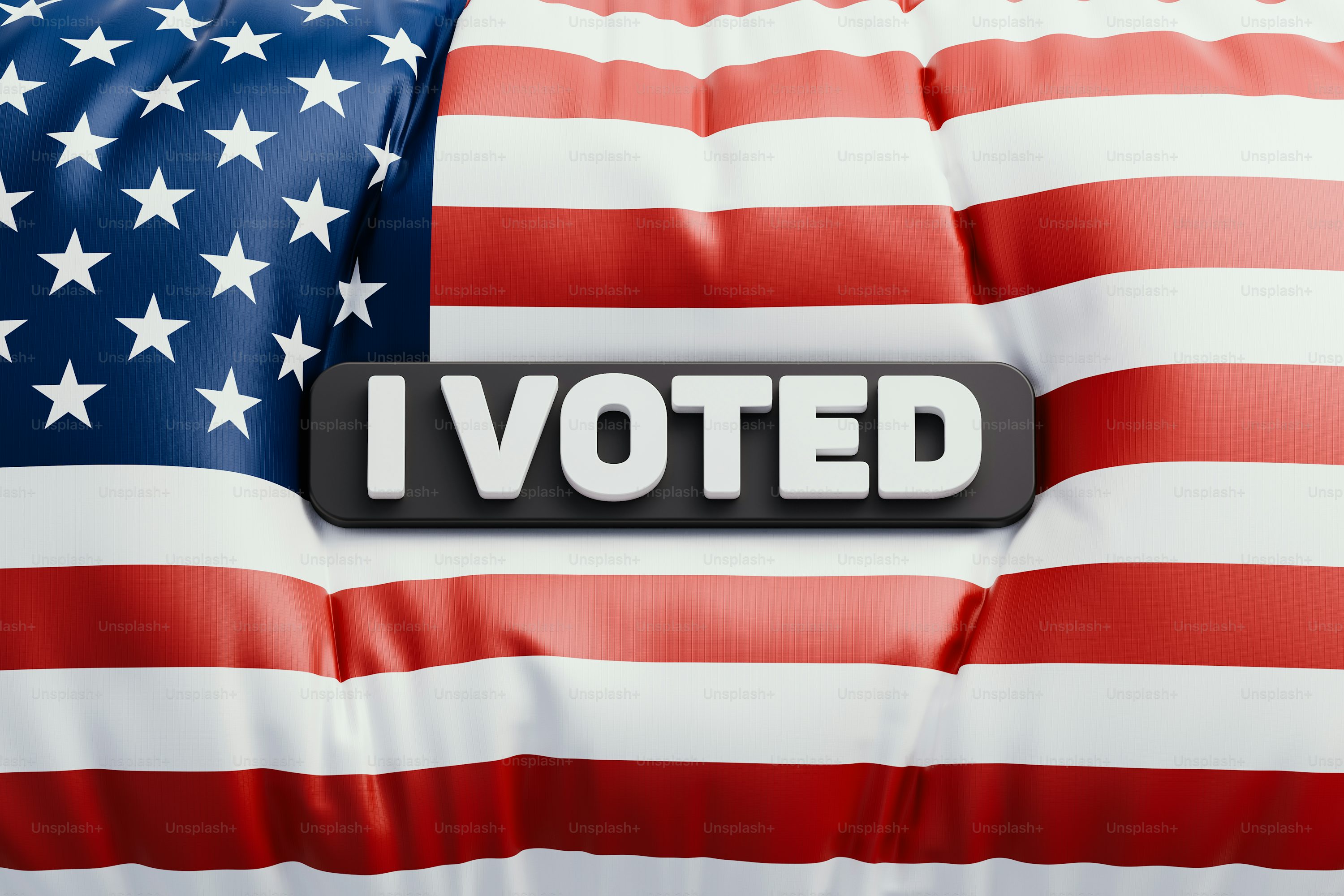 an american flag with the word i voted on it