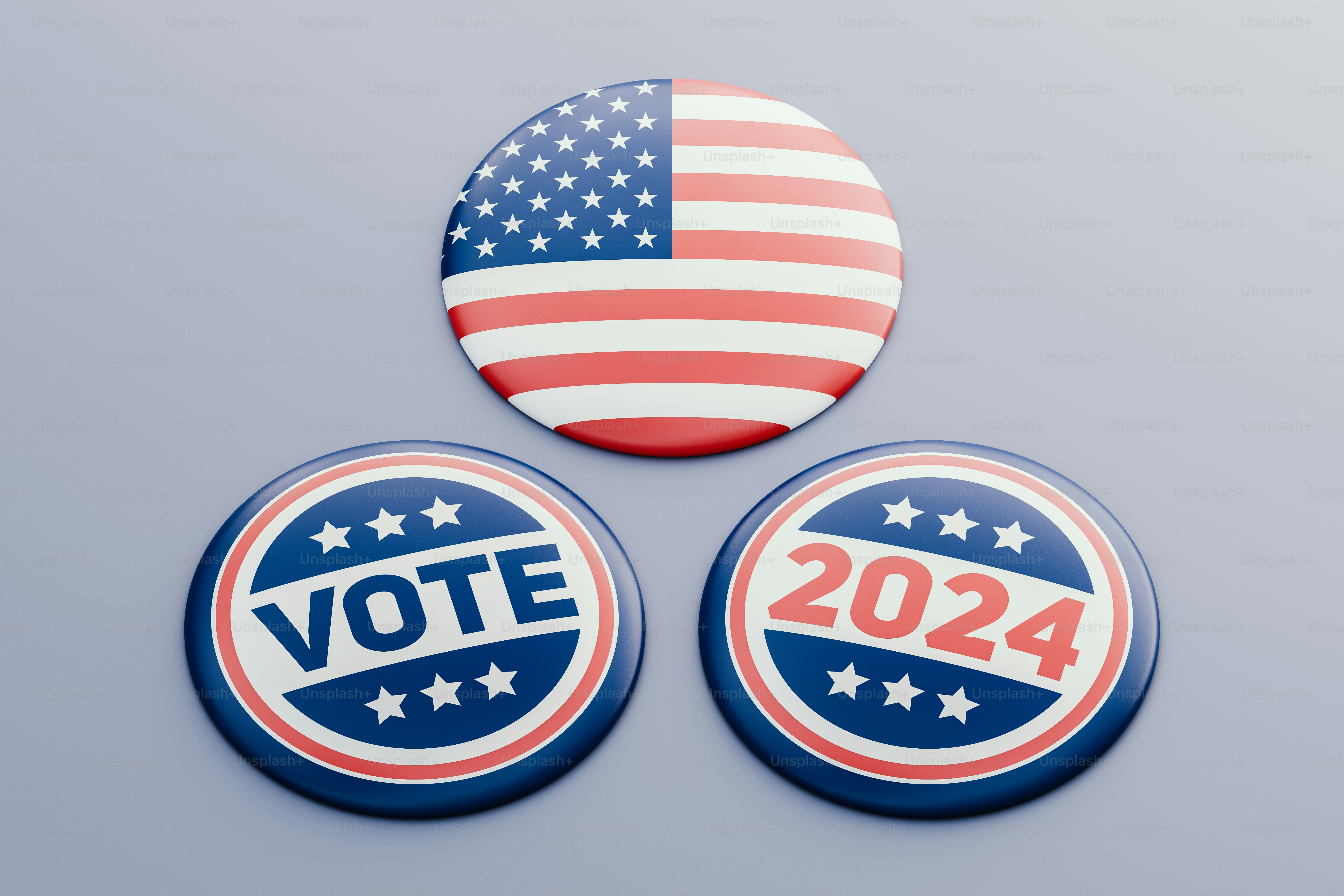 Botones electorales de Estados Unidos para 2024