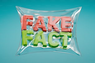 a plastic bag with the words fake fact printed on it