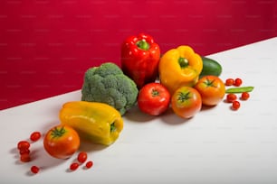 a pile of different types of vegetables on a table