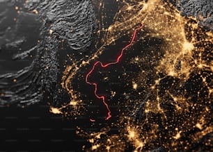 a satellite image of the united states at night