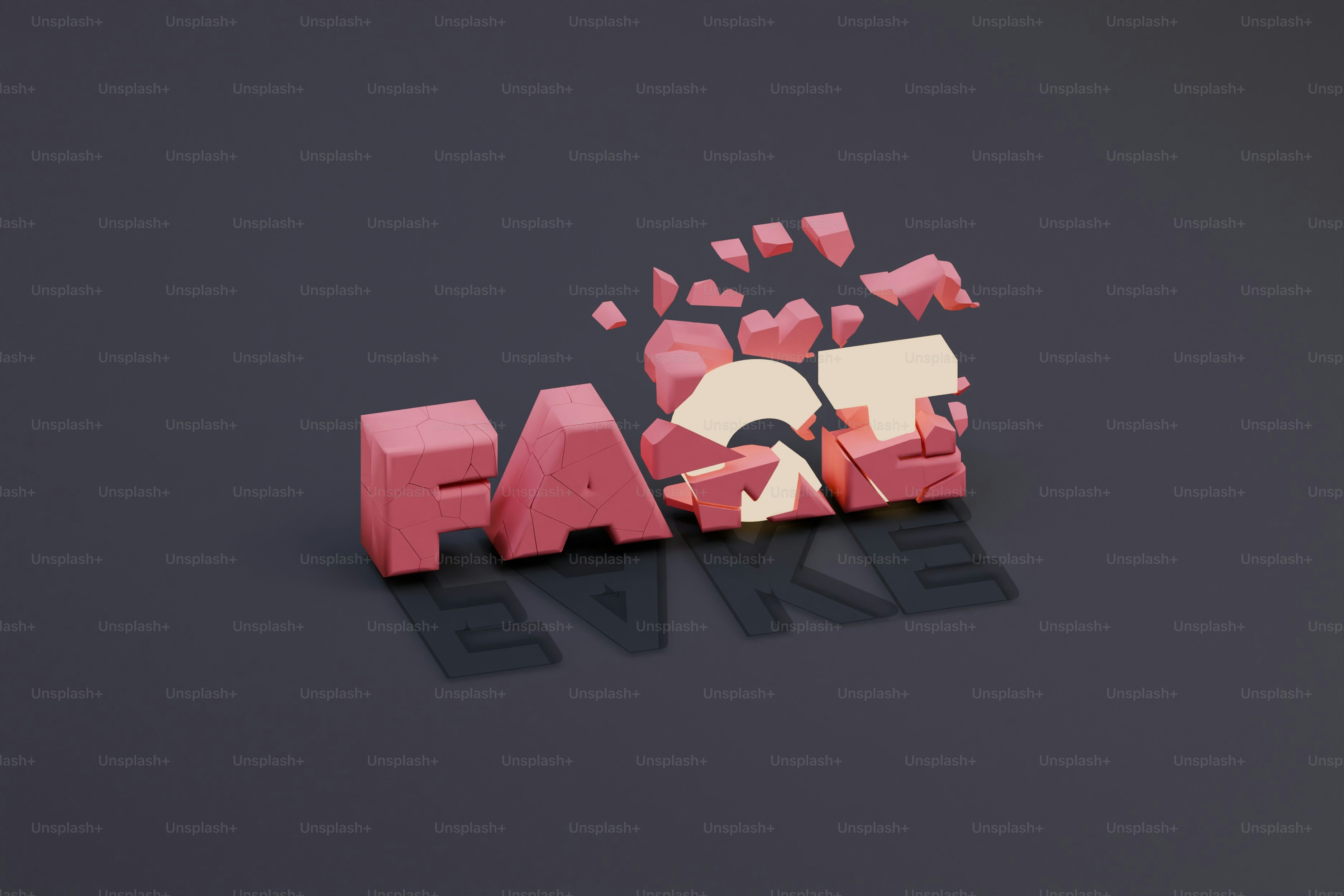 Transformation From Fake to Fact. 3D Render.