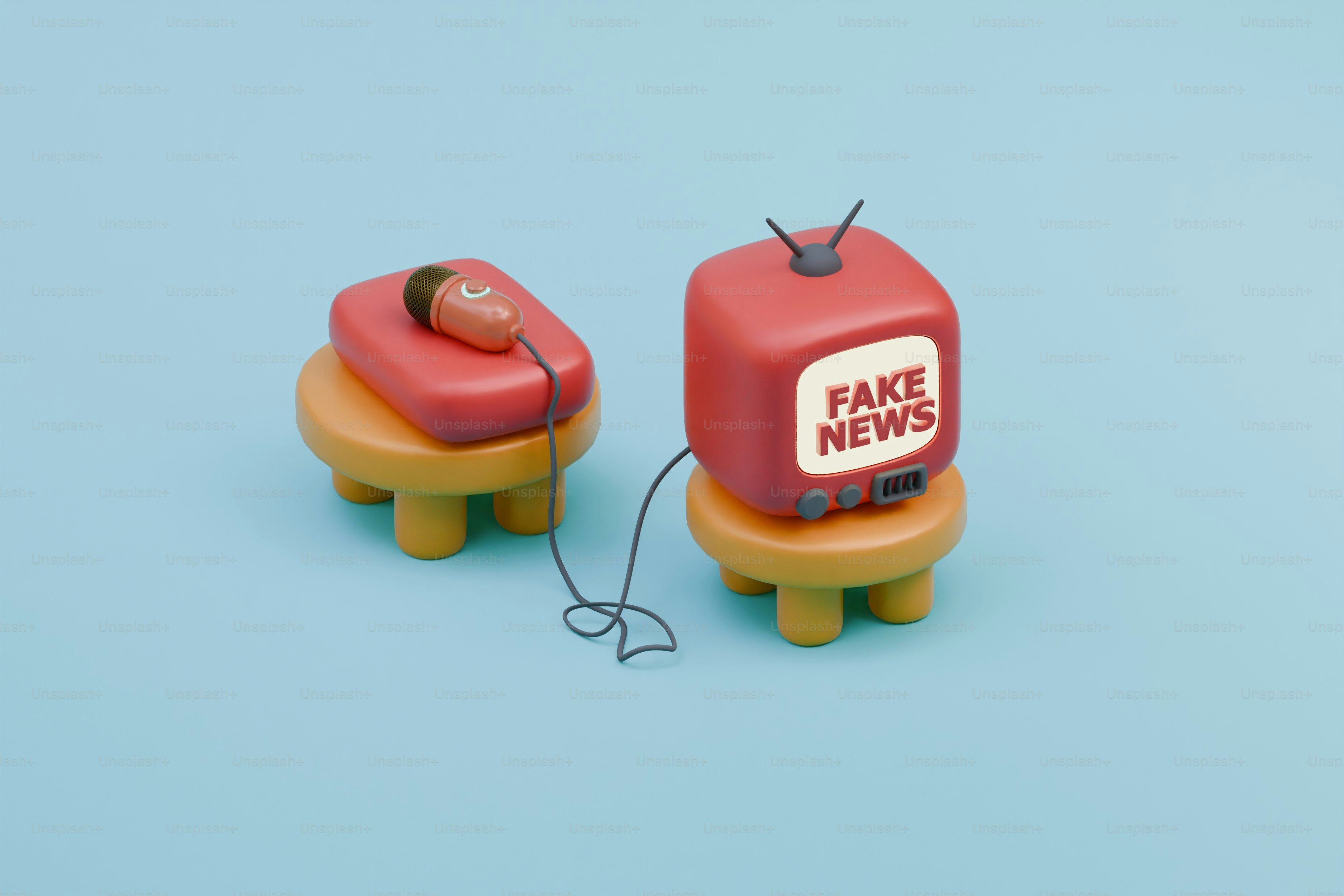 Providing and Spreading Fake News. 3D Render.