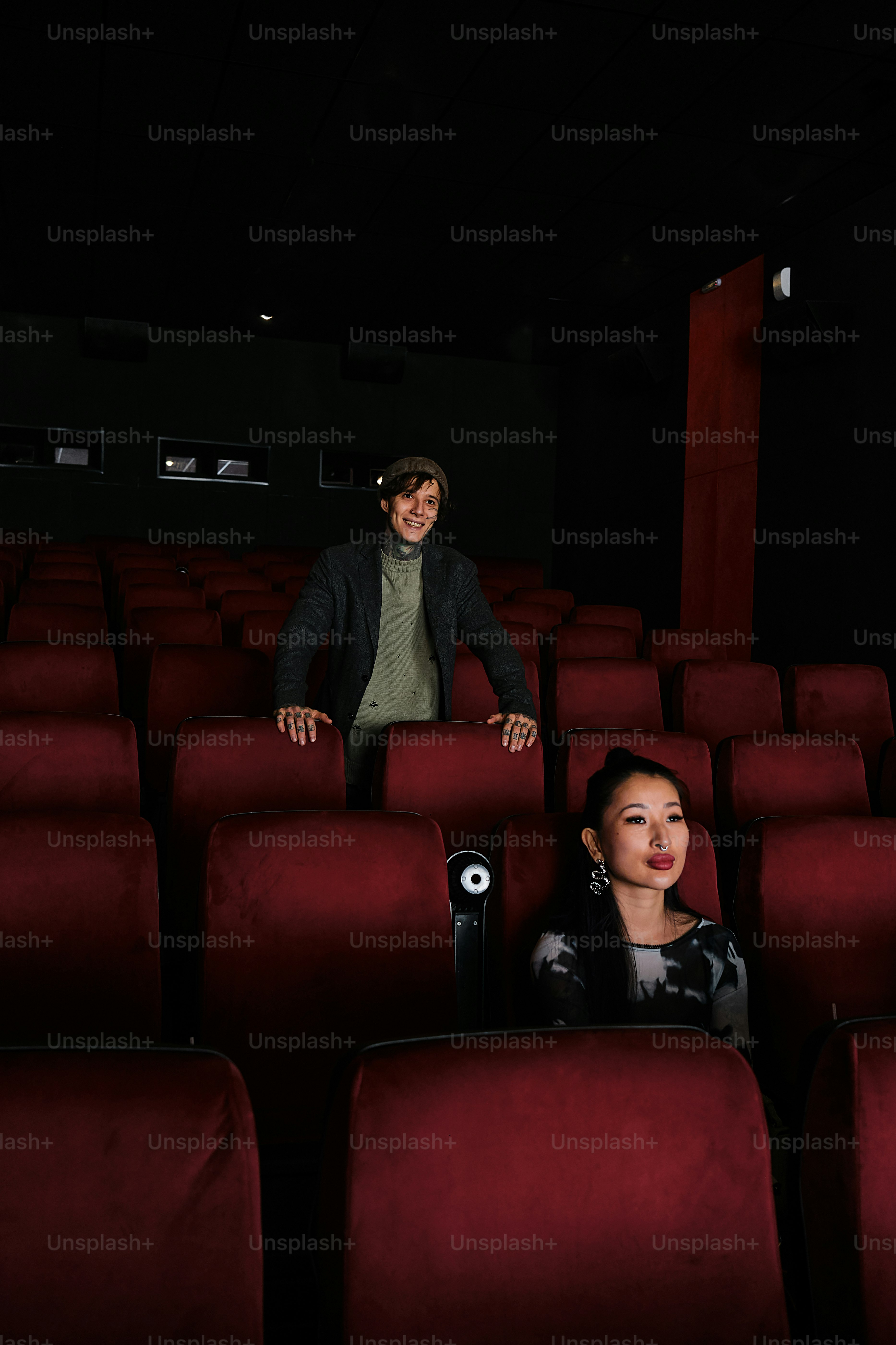 a couple on a date at the movie theater