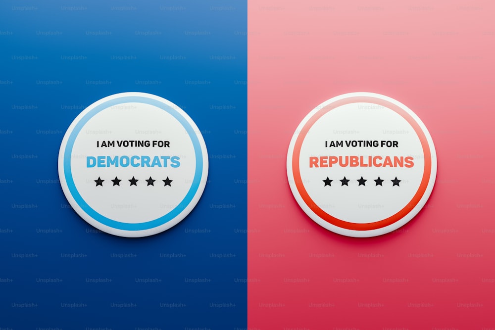Dos botones que dicen que voy a votar por los republicanos