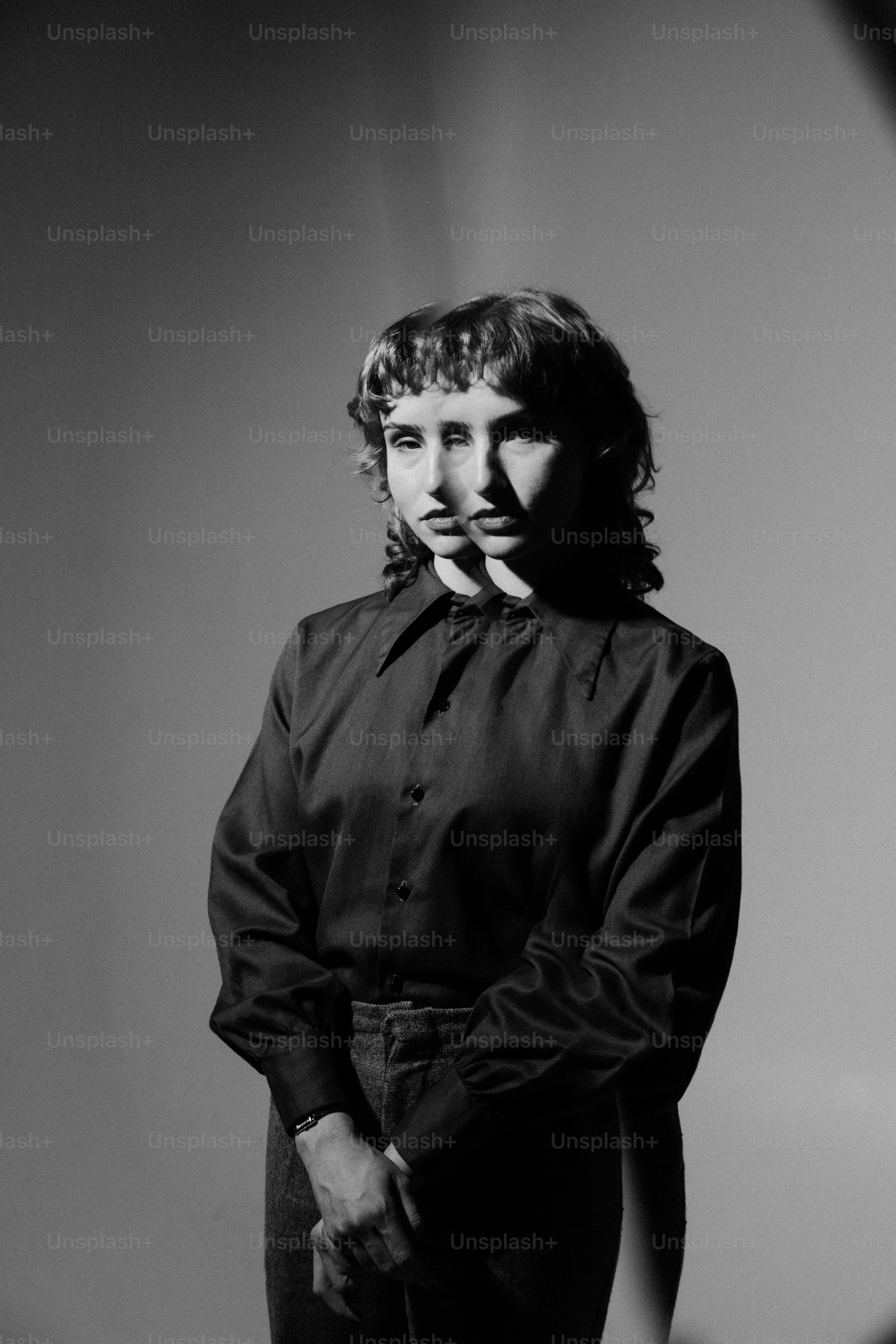 a black and white photo of a woman