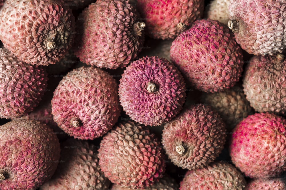 a close up of a bunch of fruit