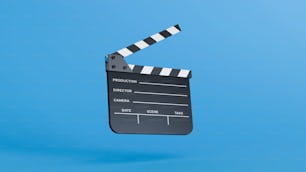 a movie clapper on a blue background