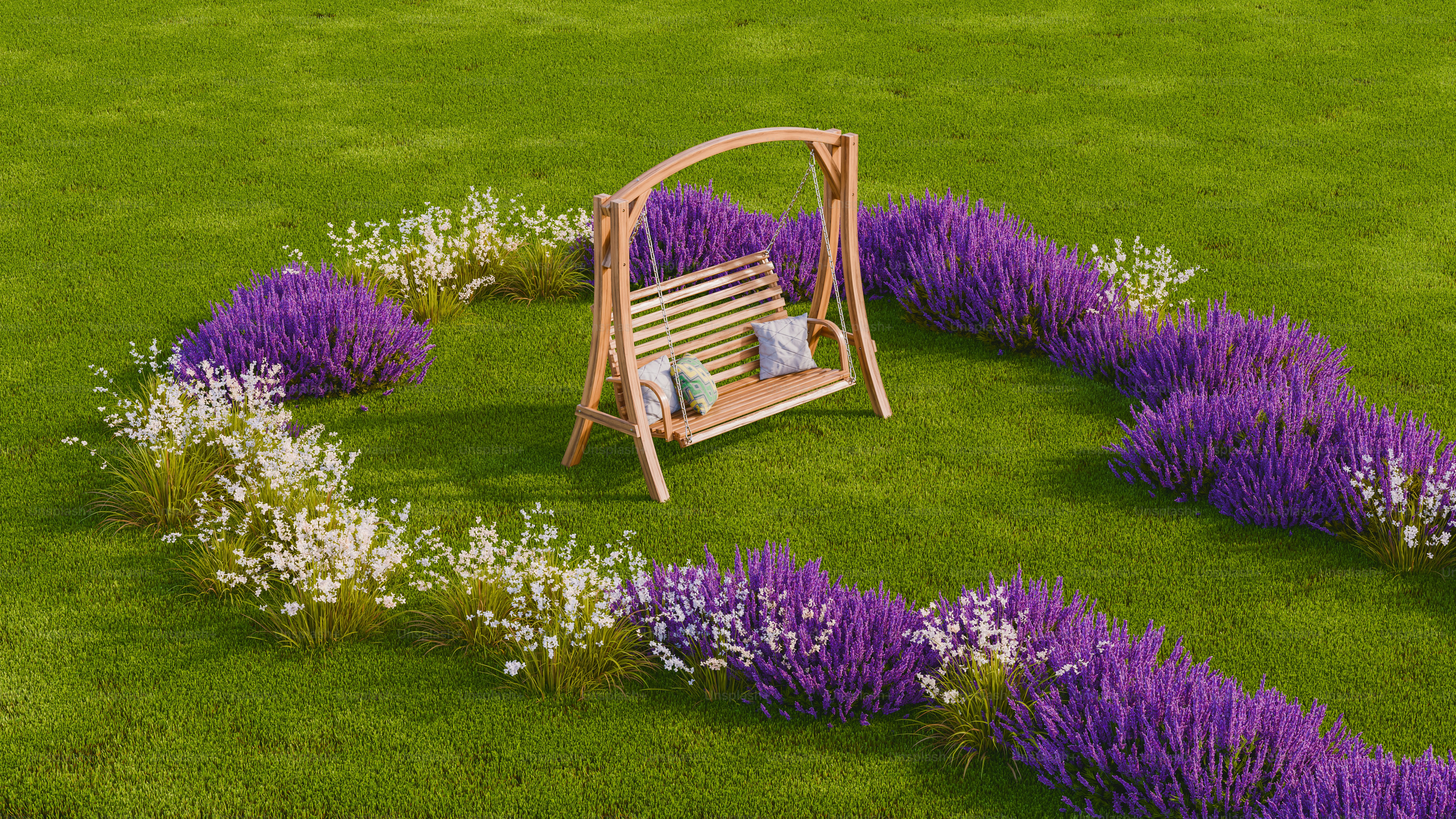 Beautifully manicured garden lawn