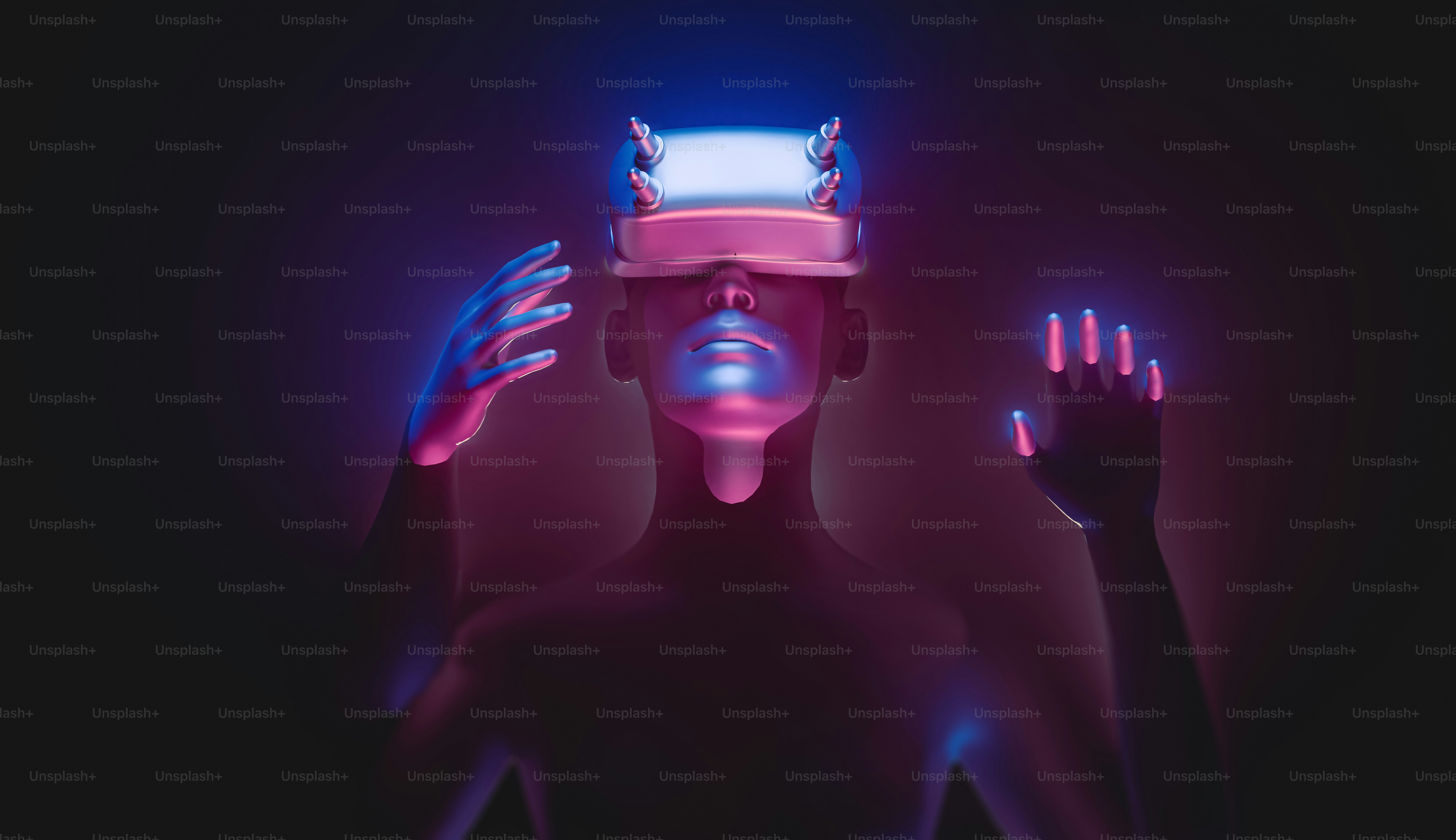 a person with a neon hat on their head