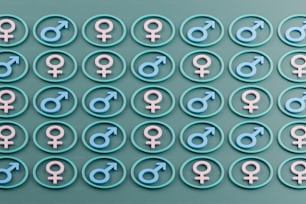 a group of different types of female and male symbols