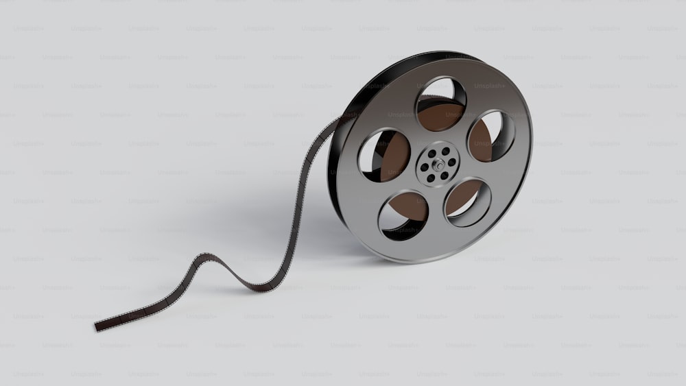 a reel of film on a white background