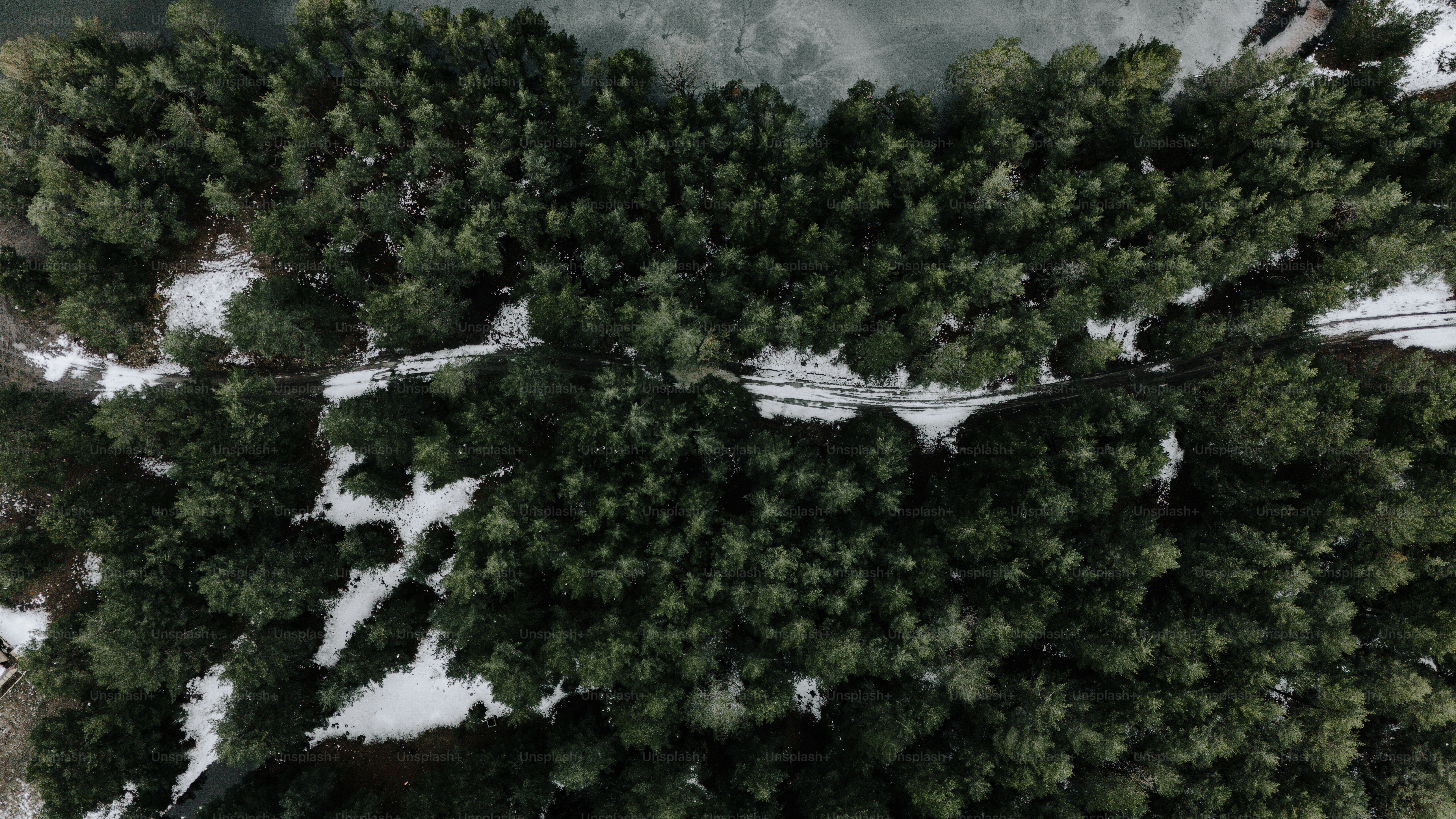 An aerial view of a snow covered forest photo – Forest Image on Unsplash