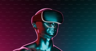 a man wearing a virtual reality headset