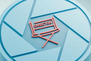 ein Bild von einem Regiestuhl mit dem Wort "Direktor" darauf