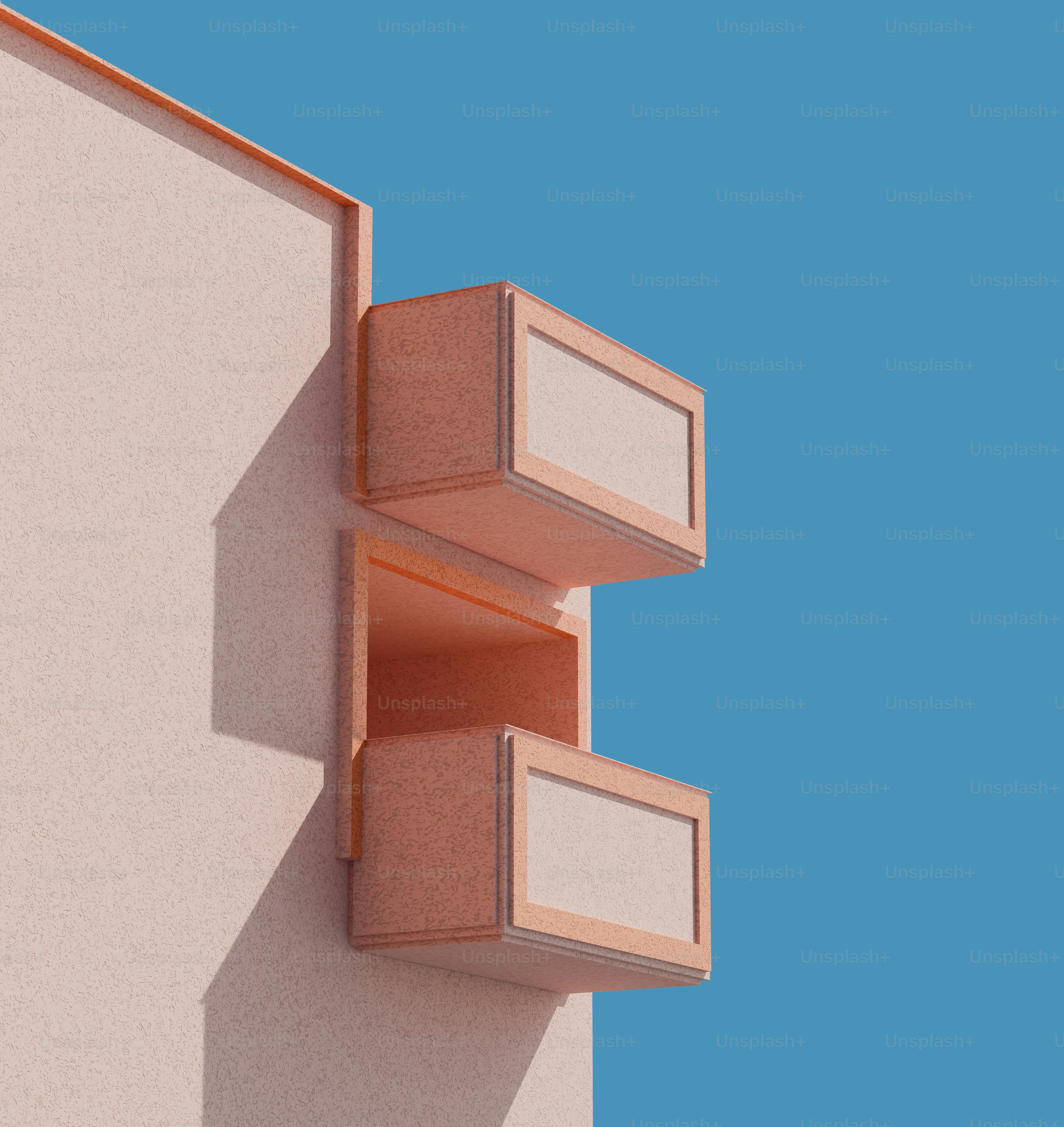 a close up of a wall with two boxes on it