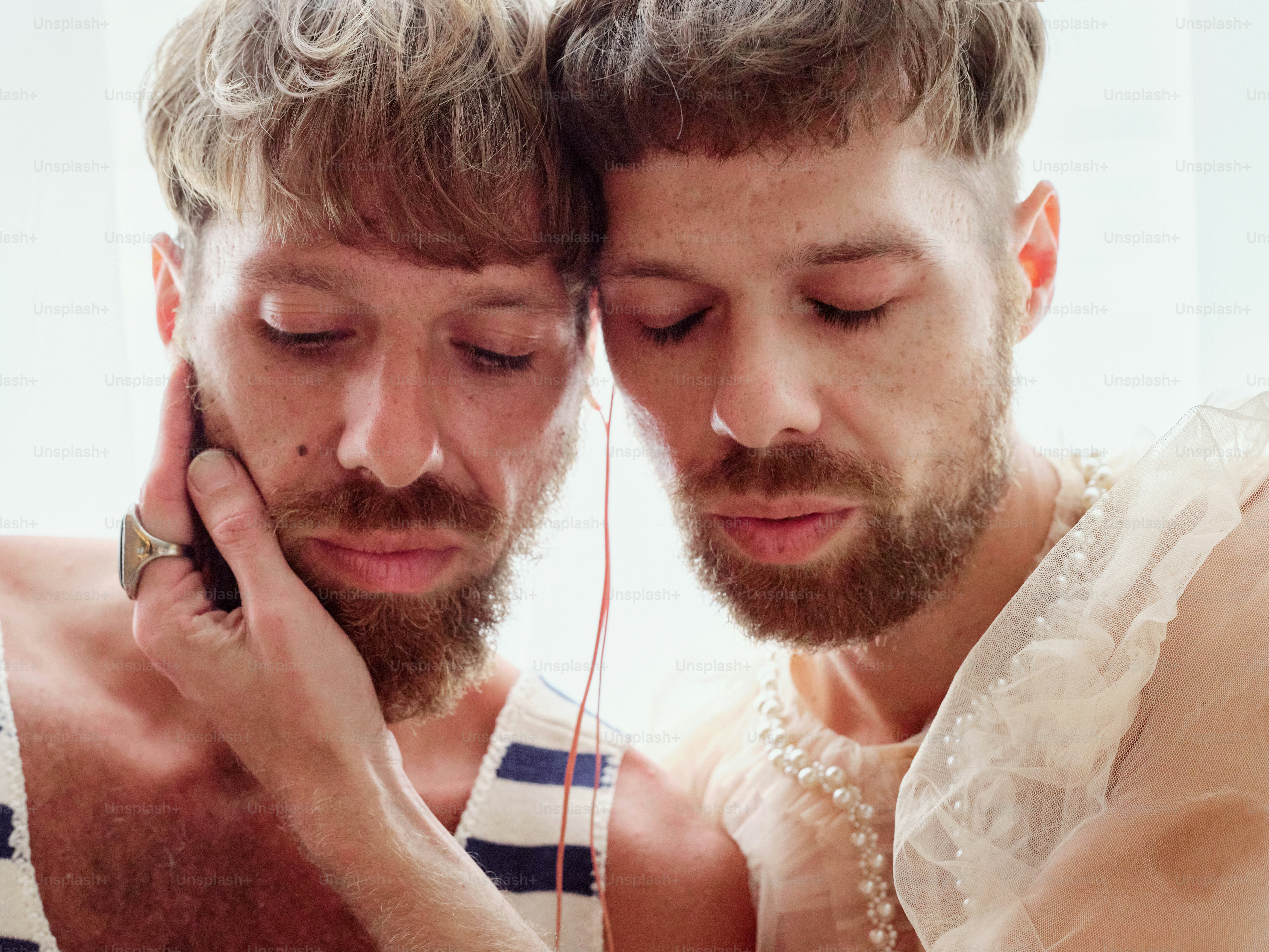 Two men are posing for a picture together photo – Portrait Image on ...