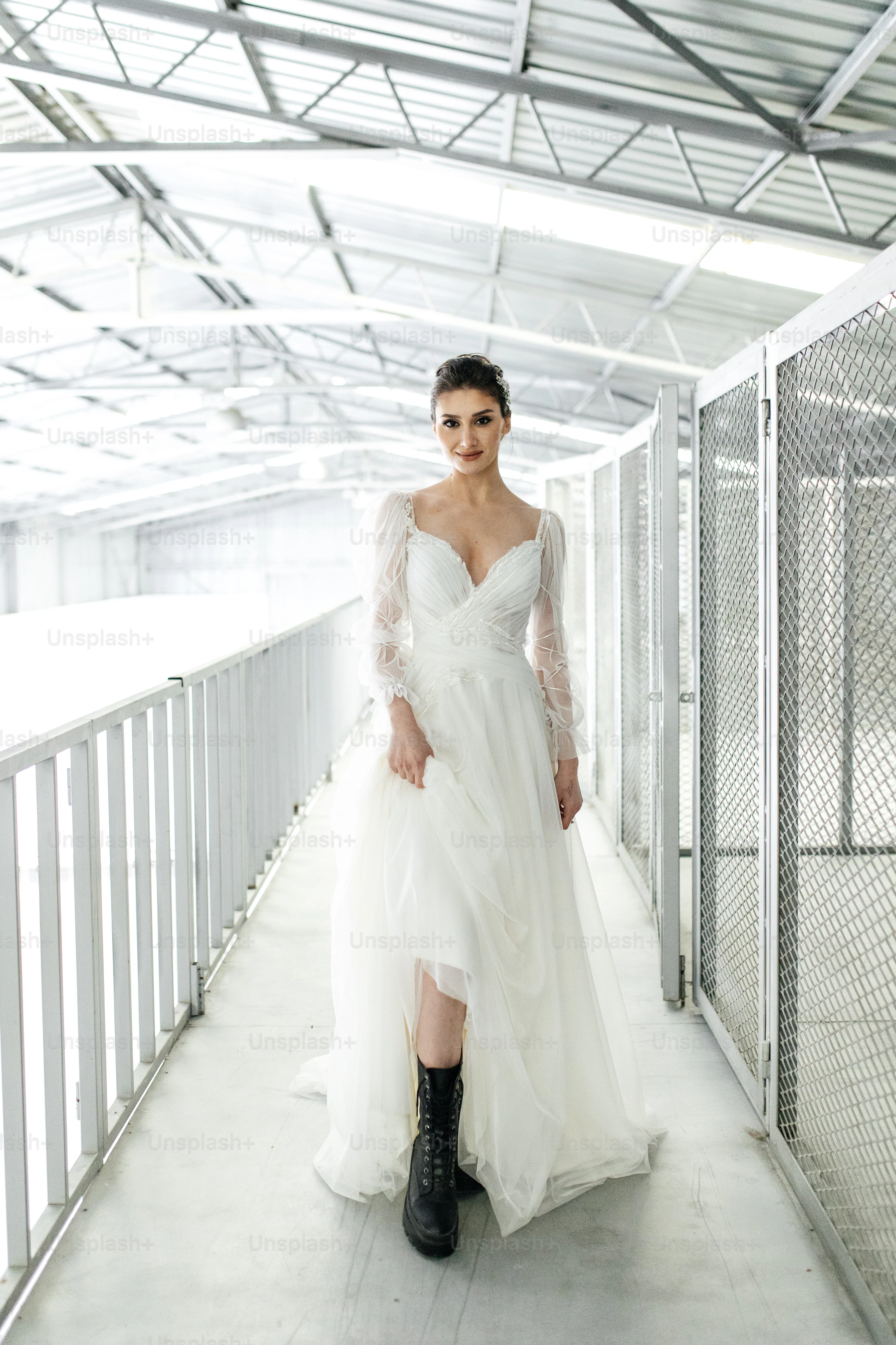 white dress with black boots Le Fashion: A Fashion-Forward Way to Wear a for Spring Long blouson sleeves White Dress With Black Ankle