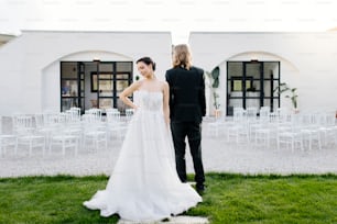 a man and a woman standing next to each other