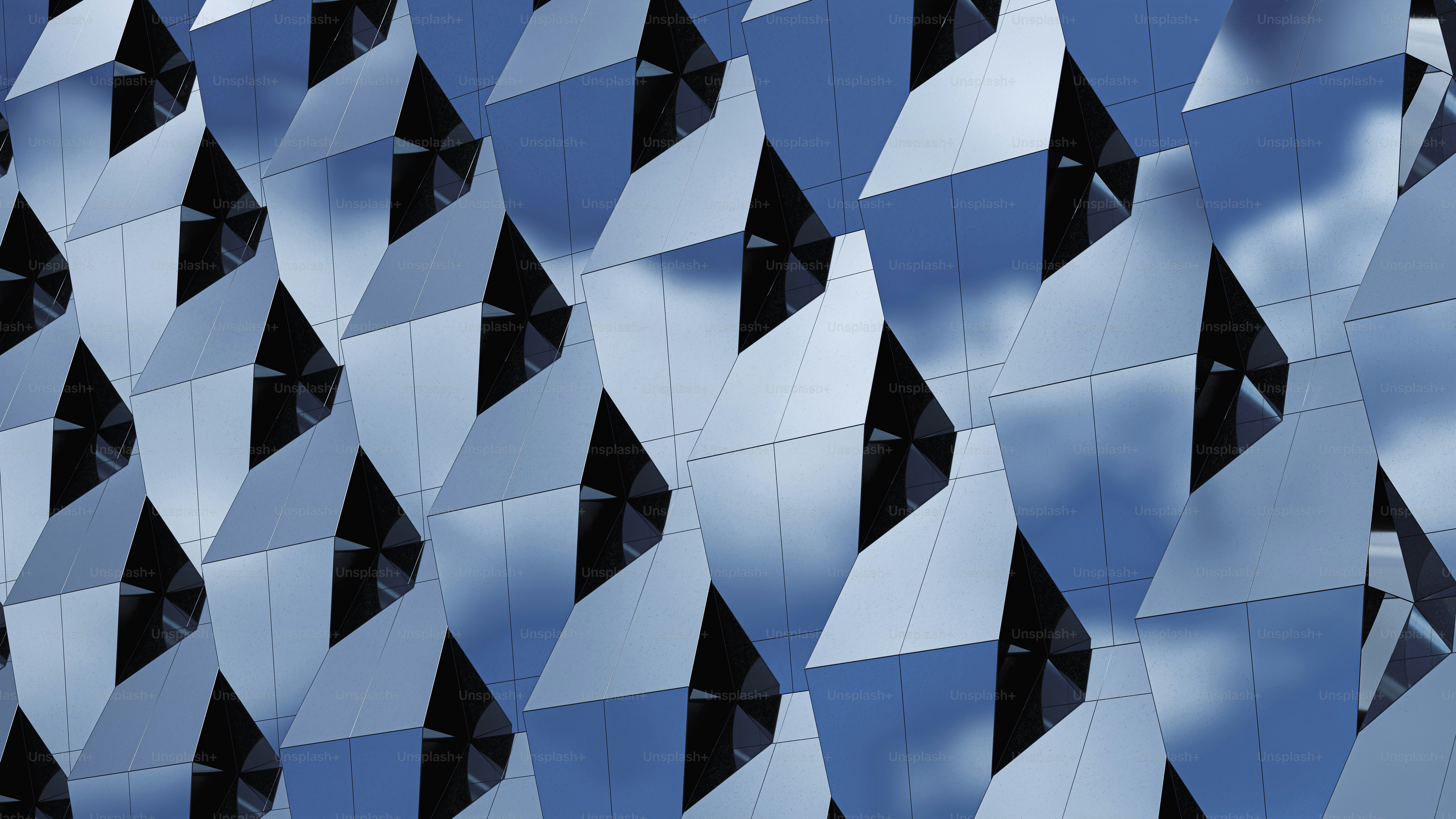 a building that has a lot of black and white triangles on it