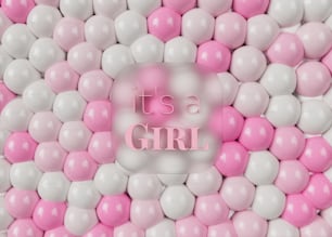 it's a girl balloon background with pink and white balloons