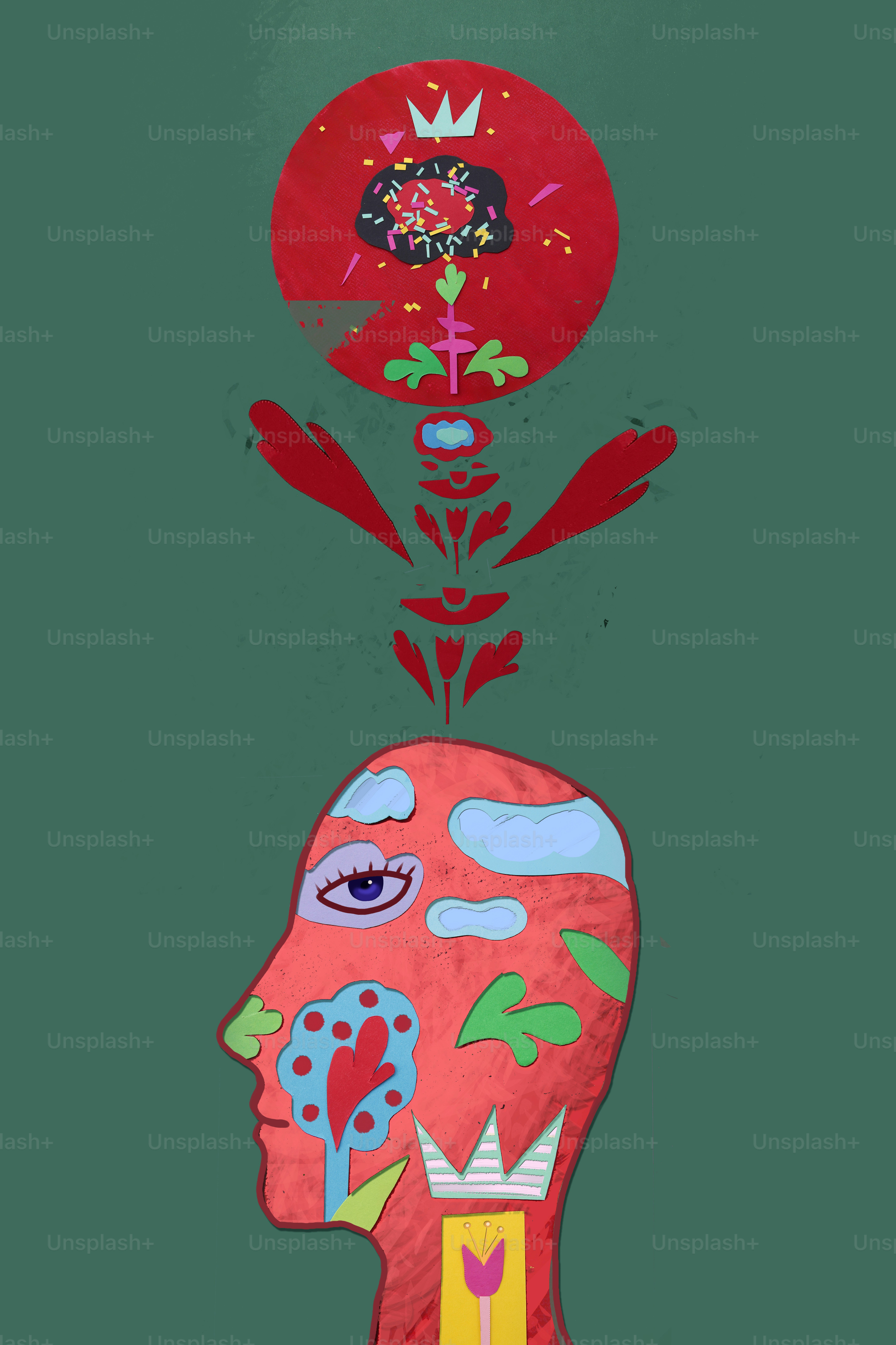 Abstract art collage of human