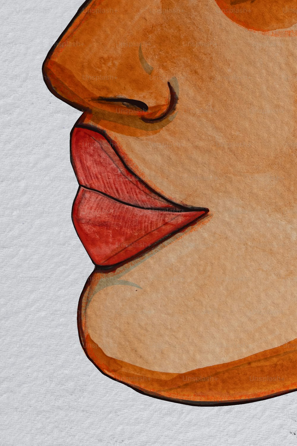 Illustration of  African woman's lips