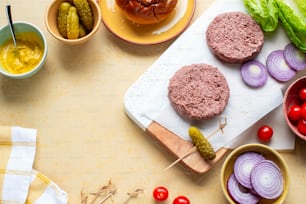 a table topped with different types of food