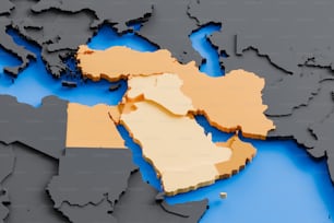 Viene mostrata una mappa del Medio Oriente