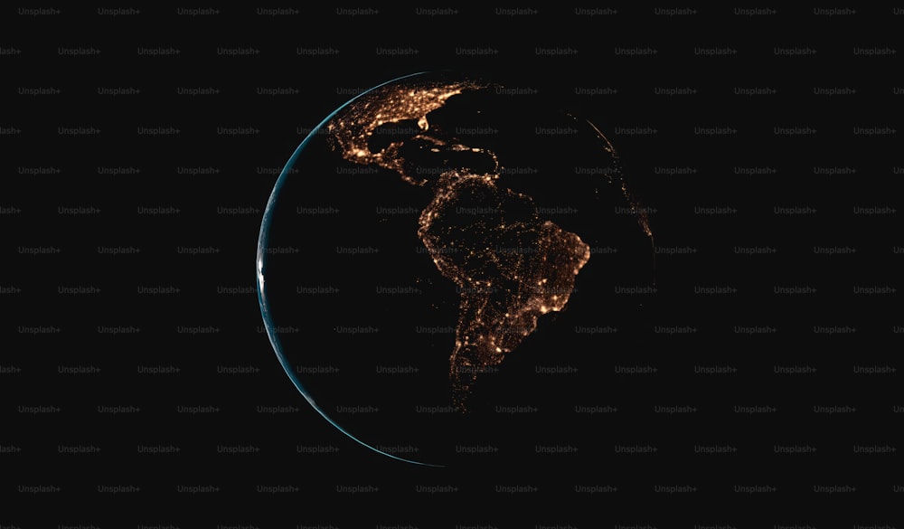 a view of the earth from space at night